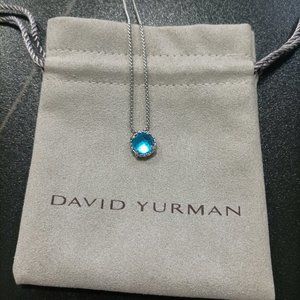 💖David Yurman💖 Petite Chatelaine Necklace in Sterling Silver with Blue Topaz